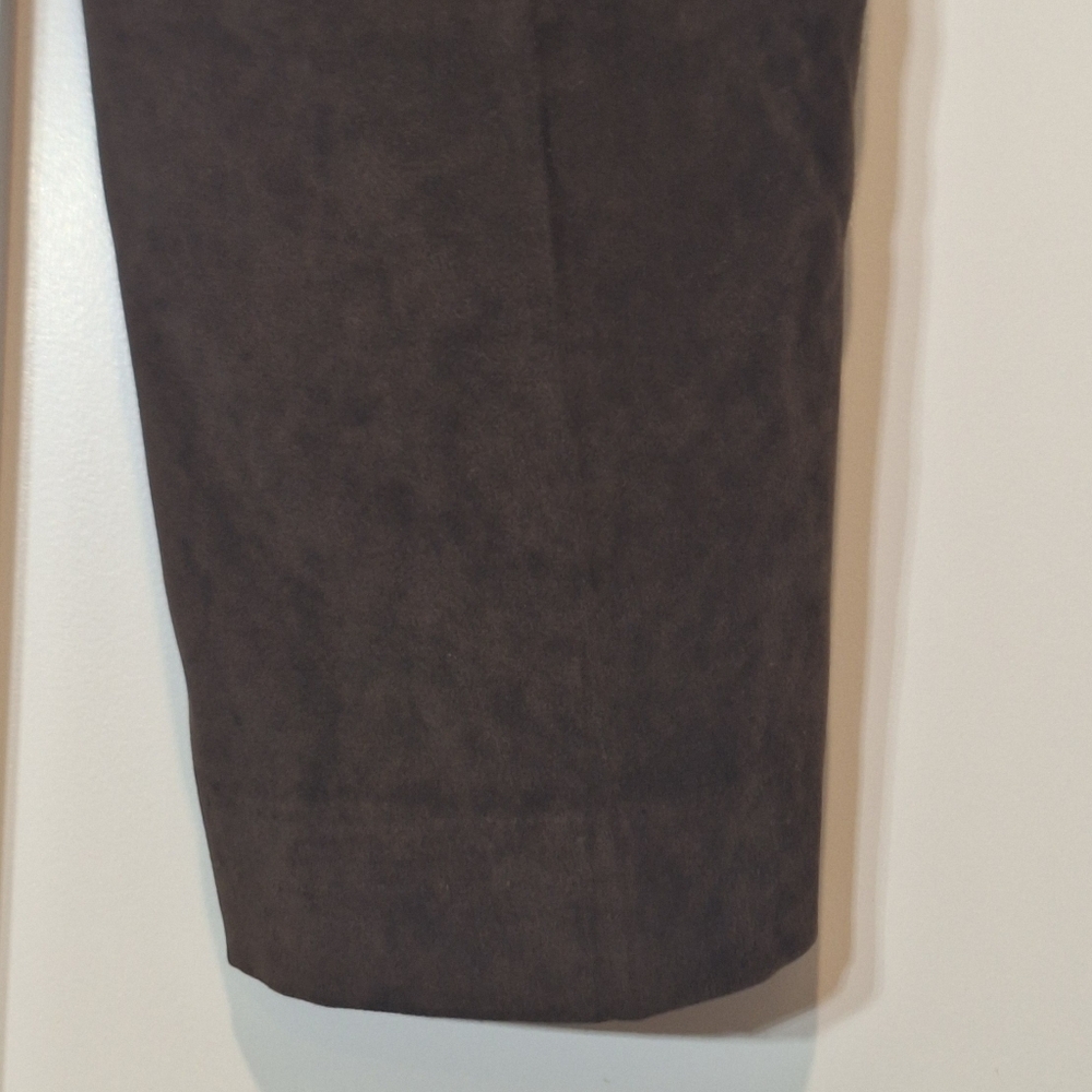 J.McLaughlin Velvet Velour Hi Waisted Trousers Pants Stretch Chocolate Brown 14 - Picture 15 of 15